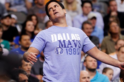 Dallas Mavericks owner Cuban reacts during the second half of their NBA basketball game against the Los Angeles Clippers in Dallas