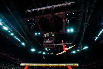 Kyla Ross of the U.S. performs on the balance beam